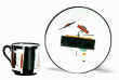 Coffee Cup and Saucer Decorated with a Suprematism Design