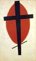 Mystical Suprematism (Black Cross Against Red Oval)